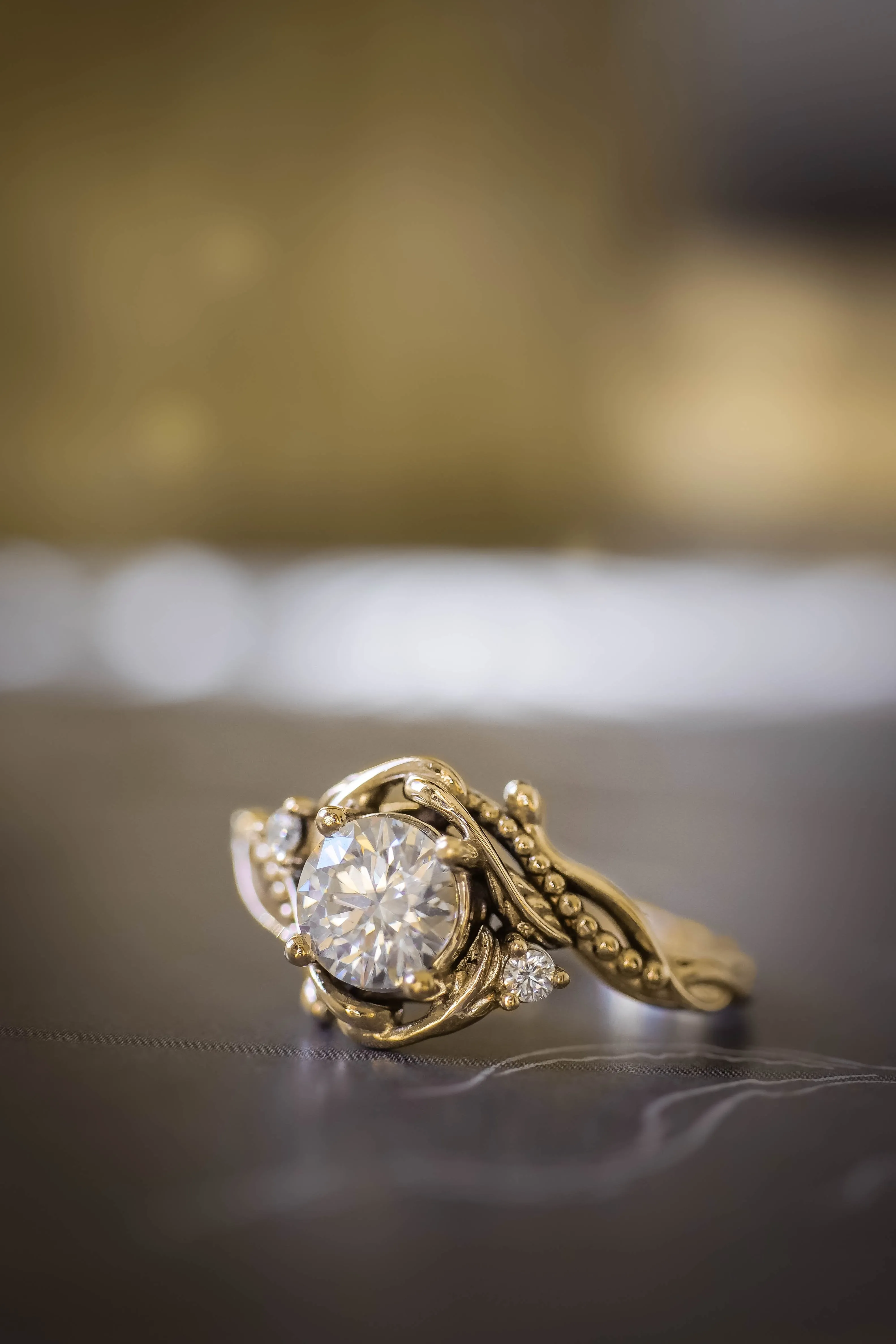 1 carat moissanite bridal ring set / Undina