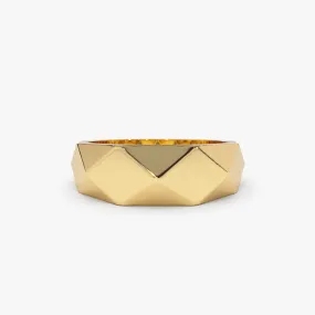 14k Pattern Bold Statement Ring