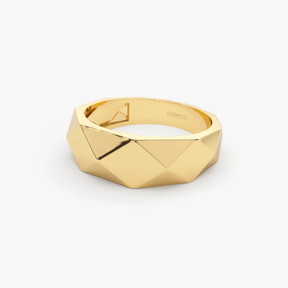 14k Pattern Bold Statement Ring