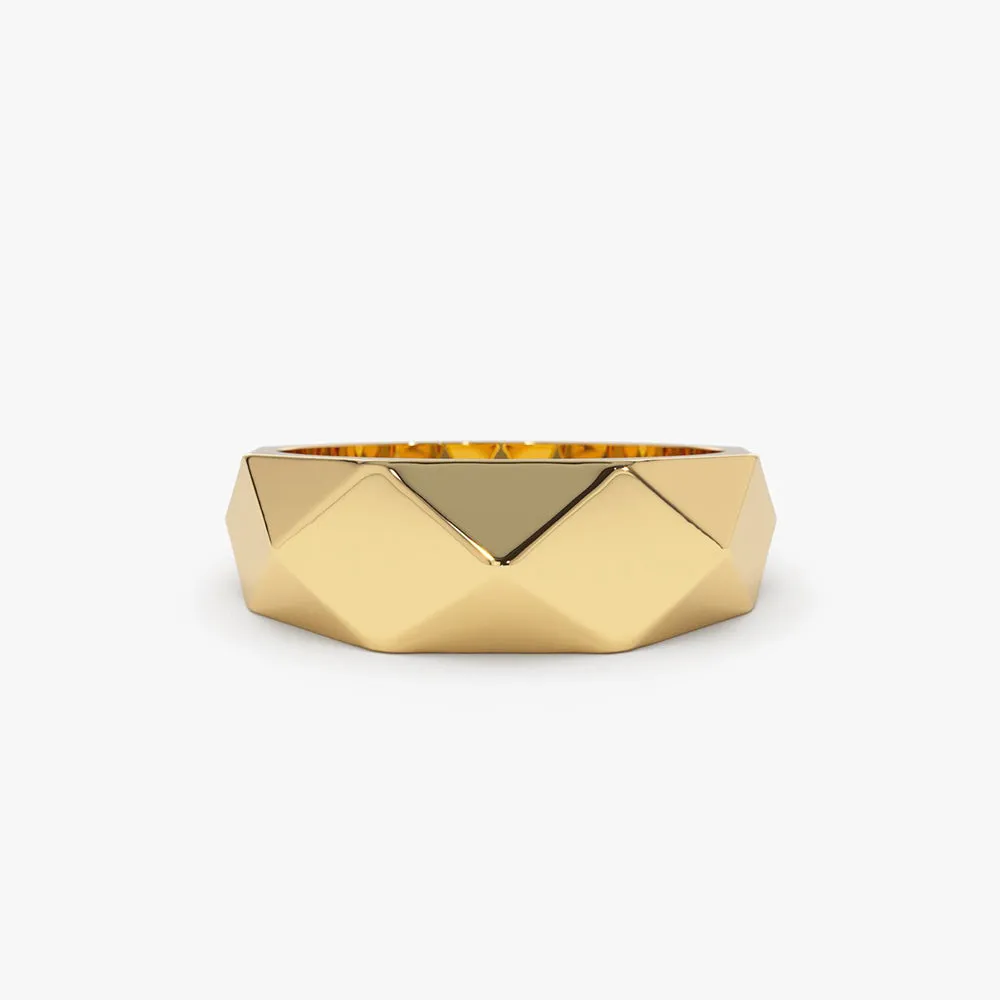 14k Pattern Bold Statement Ring