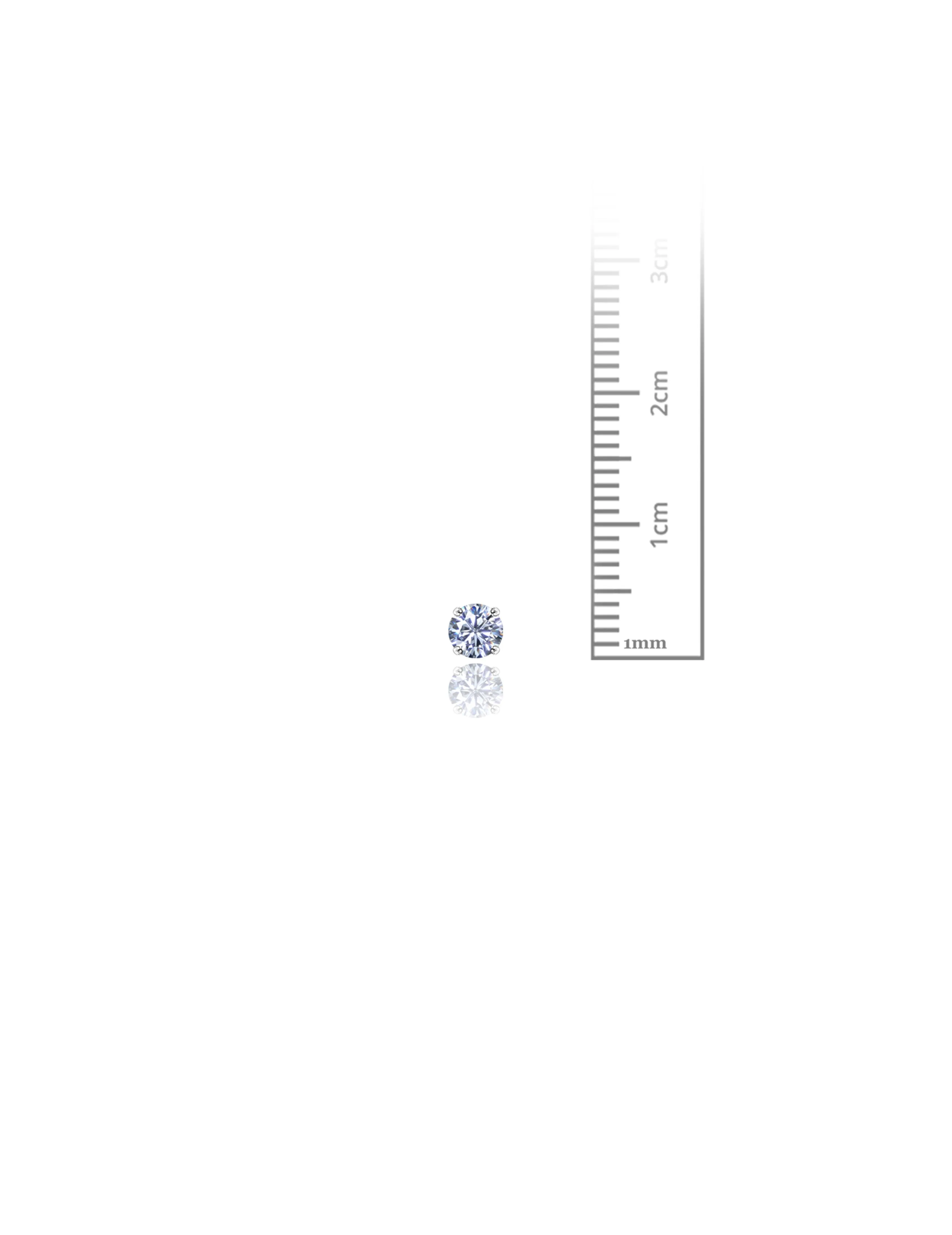 14K White Gold 4MM Round CZ Screwback Stud Earrings