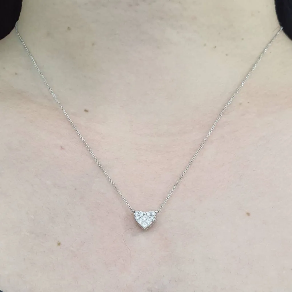 .25ctw Heart Diamond Sweetheart Necklace 14K White/Yellow Gold