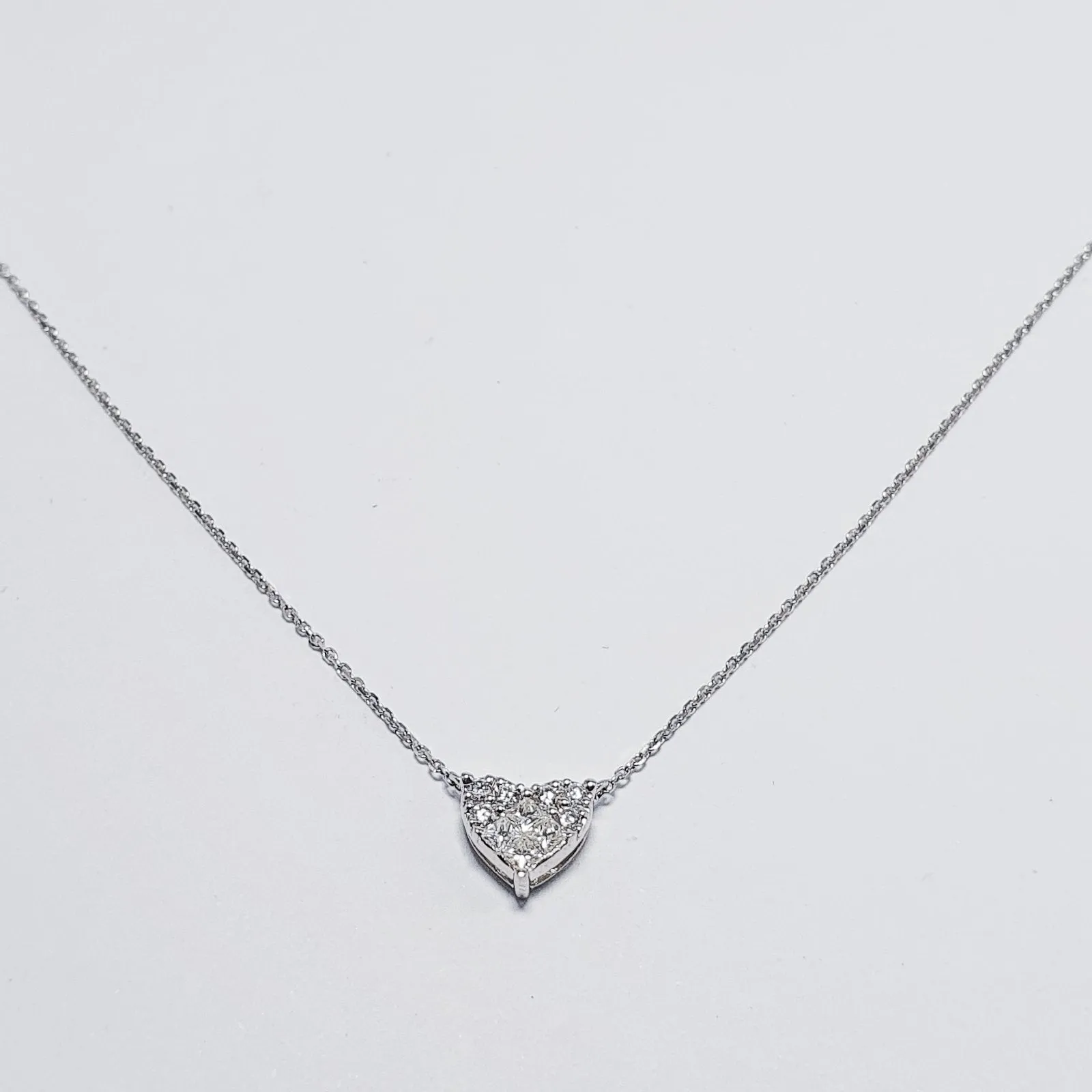 .25ctw Heart Diamond Sweetheart Necklace 14K White/Yellow Gold