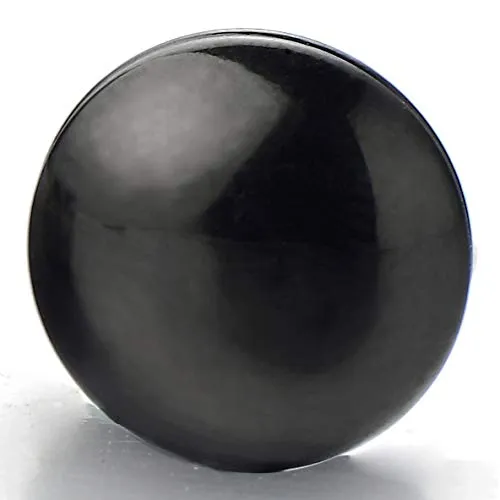 2pcs 10MM Magnetic Black Circle Stud Earrings for Men Women, Non-Piercing Clip On Steel Fake Ear Plugs