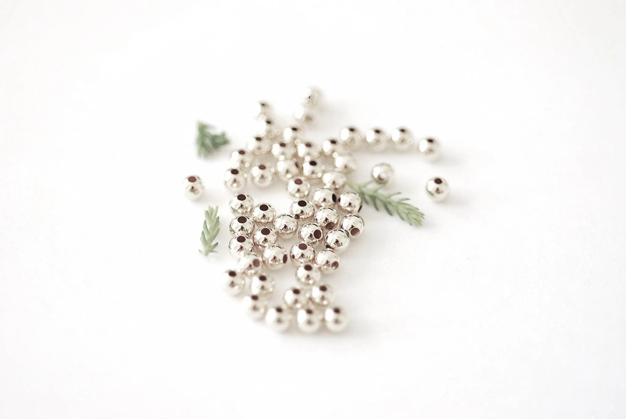 5.0mm Bead Sterling Silver 1.5mm Hole, (10 Pack) Wholesale Jewelry Making Beads