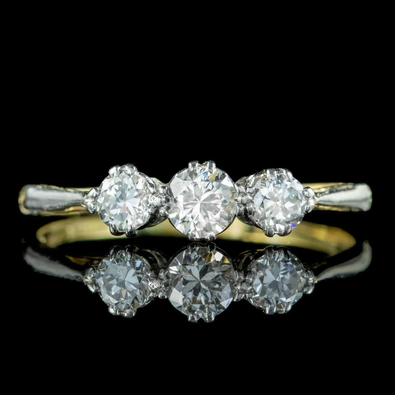 Antique Edwardian Diamond Trilogy Ring 0.65ct Of Diamond
