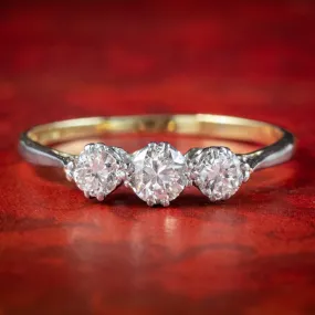 Antique Edwardian Diamond Trilogy Ring 0.65ct Of Diamond