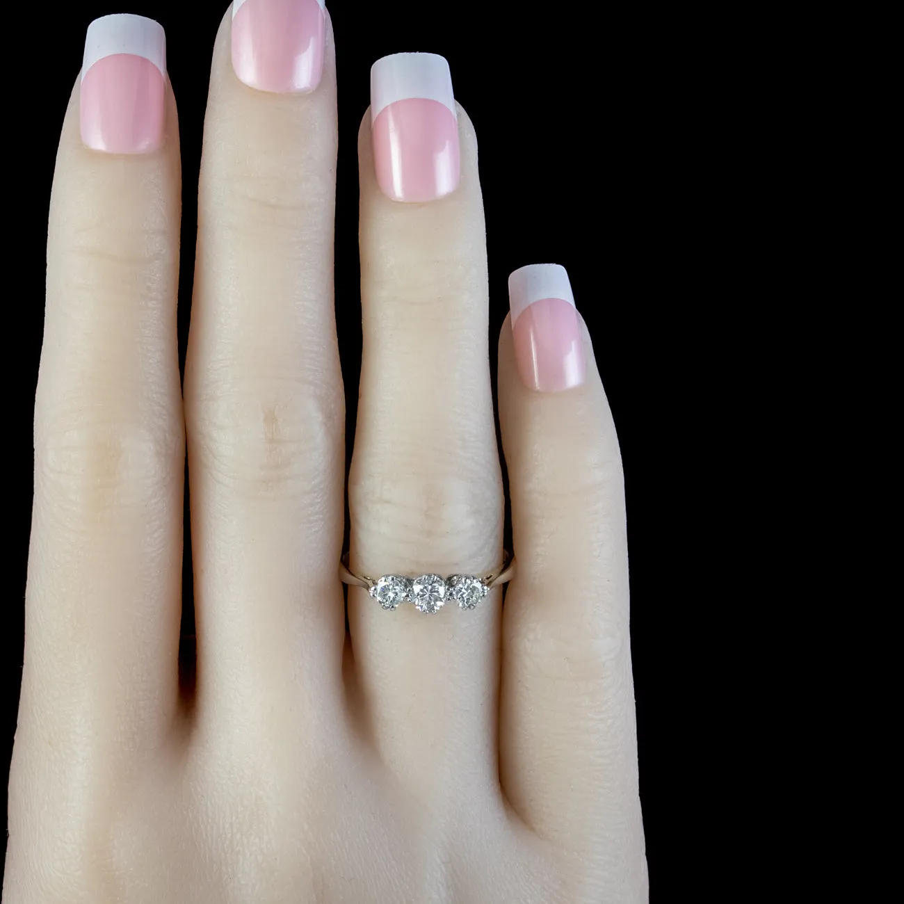 Antique Edwardian Diamond Trilogy Ring 0.65ct Of Diamond