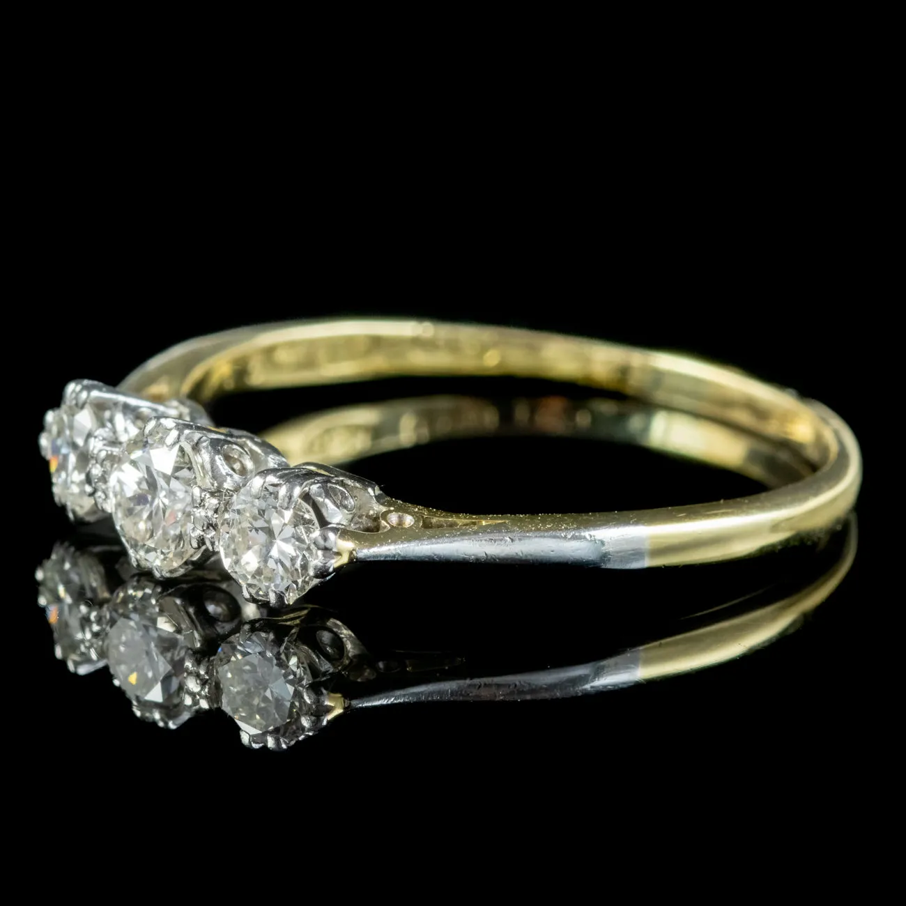 Antique Edwardian Diamond Trilogy Ring 0.65ct Of Diamond