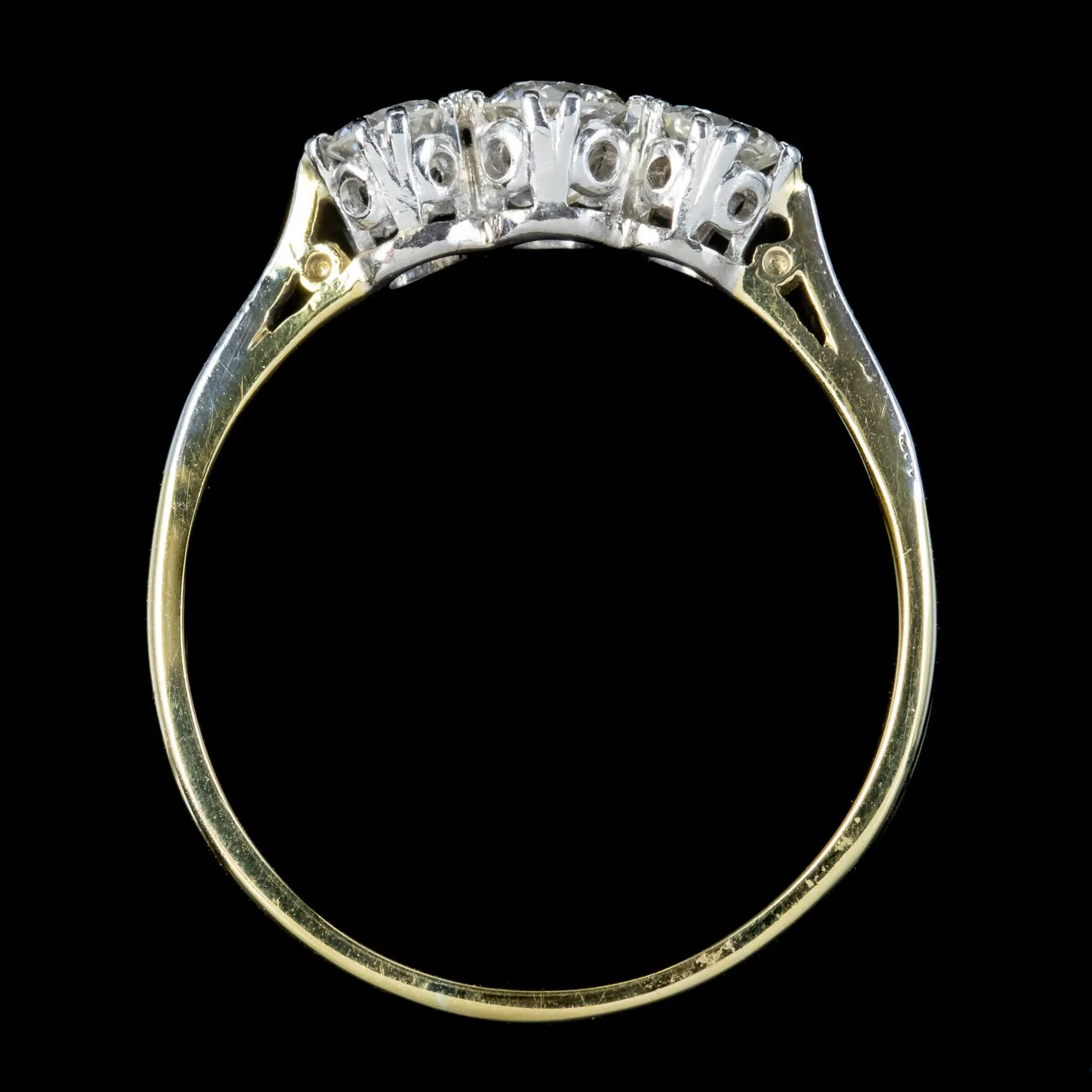 Antique Edwardian Diamond Trilogy Ring 0.65ct Of Diamond