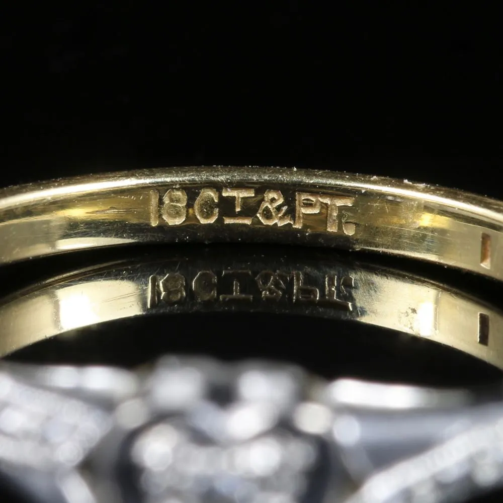 Antique Edwardian Heart Diamond Engagement Ring Circa 1915