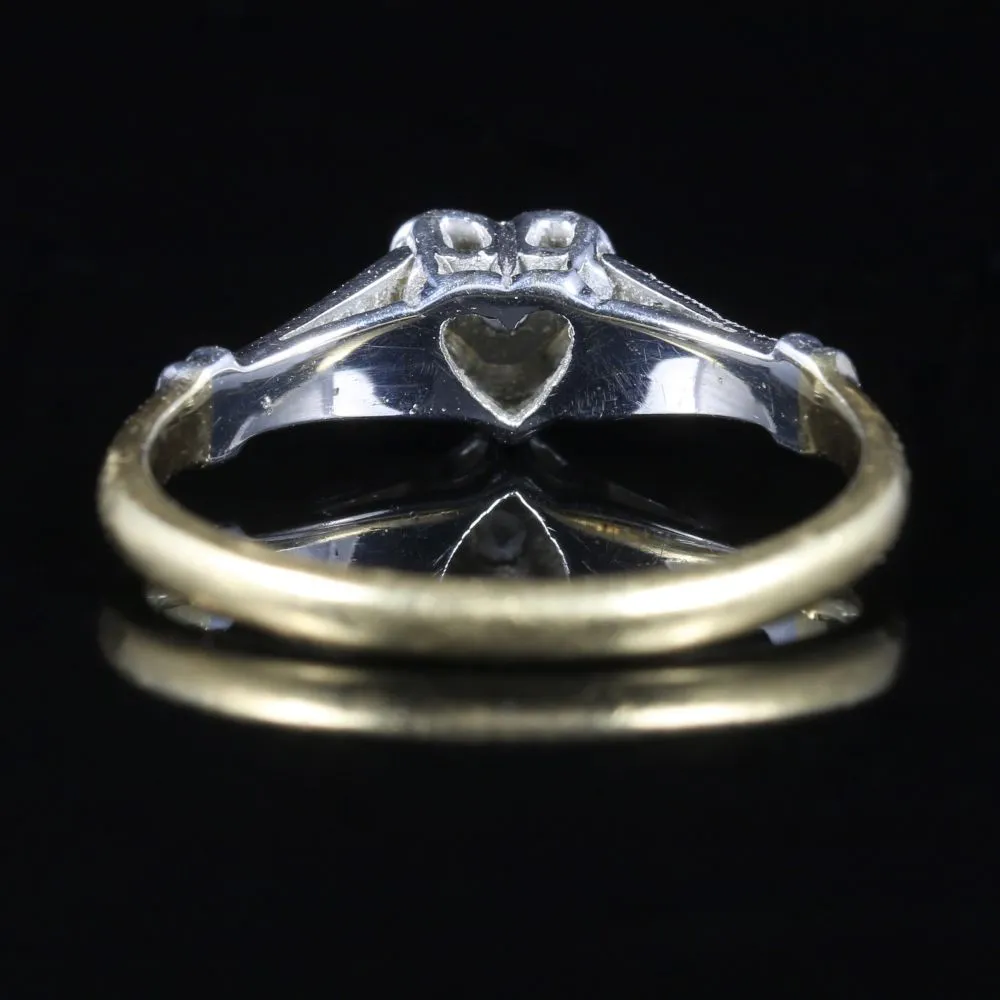 Antique Edwardian Heart Diamond Engagement Ring Circa 1915