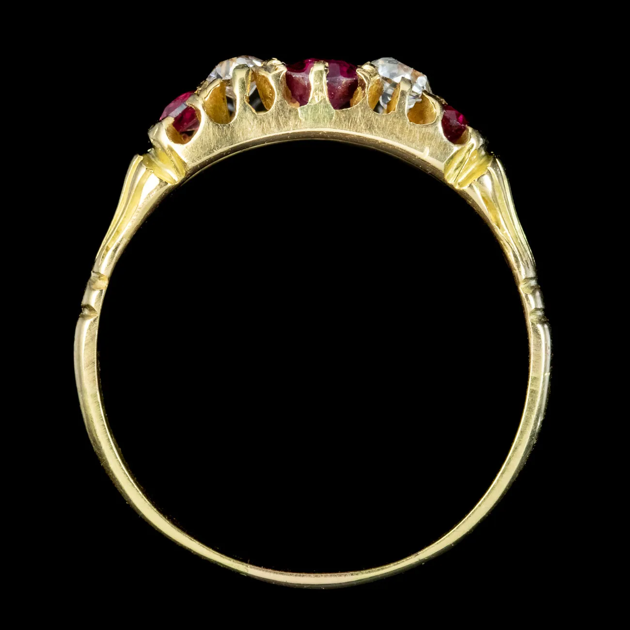 Antique Victorian Ruby Diamond Ring 0.45ct Of Ruby