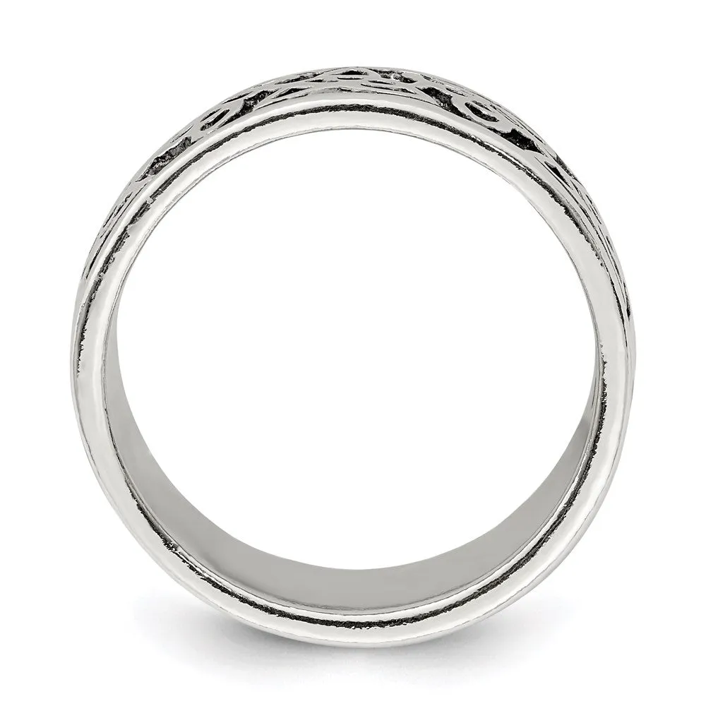 Antiqued Celtic Knot Ring in Sterling Silver