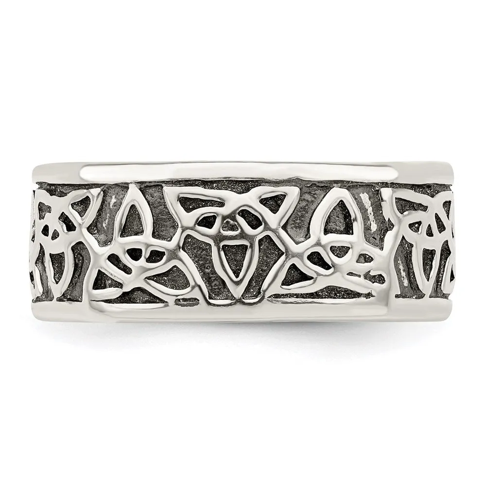 Antiqued Celtic Knot Ring in Sterling Silver