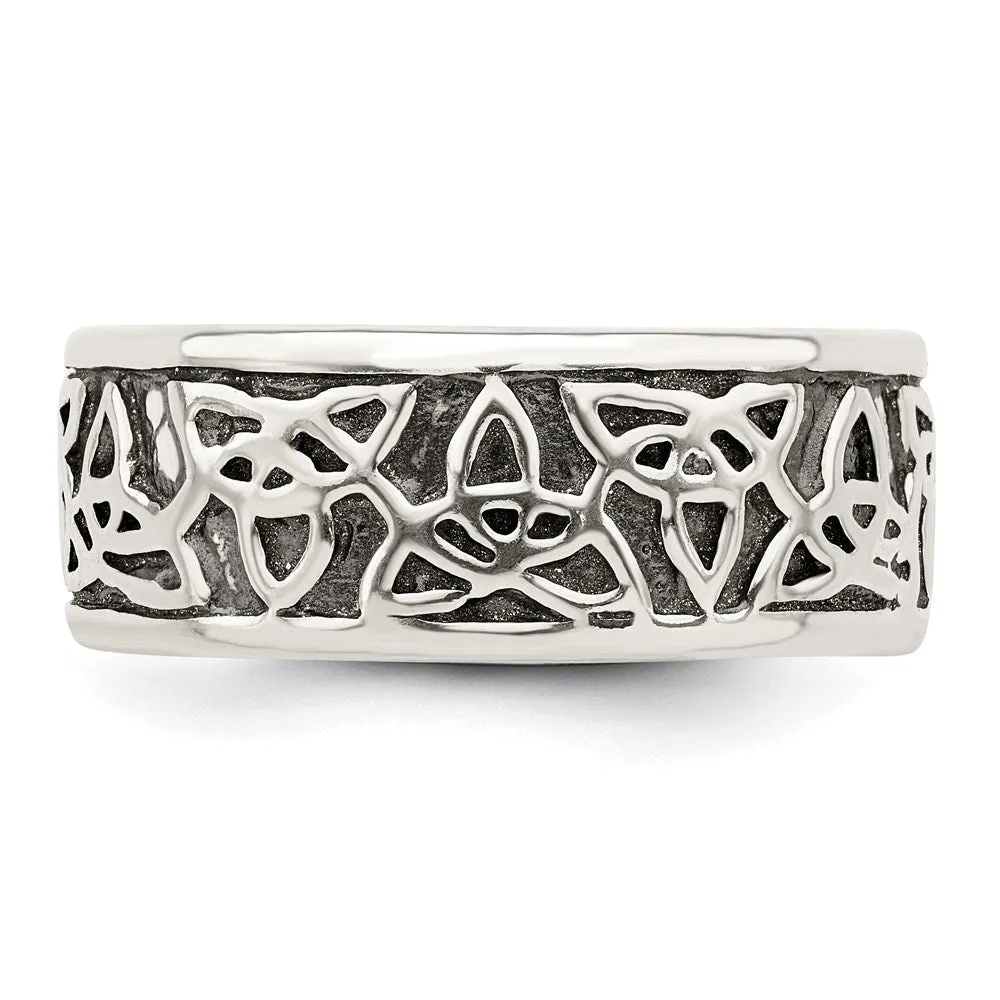 Antiqued Celtic Knot Ring in Sterling Silver