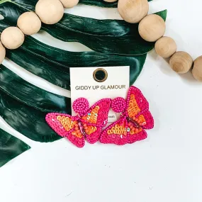 Beautiful as a Butterfly Earrings in Pink/Orange