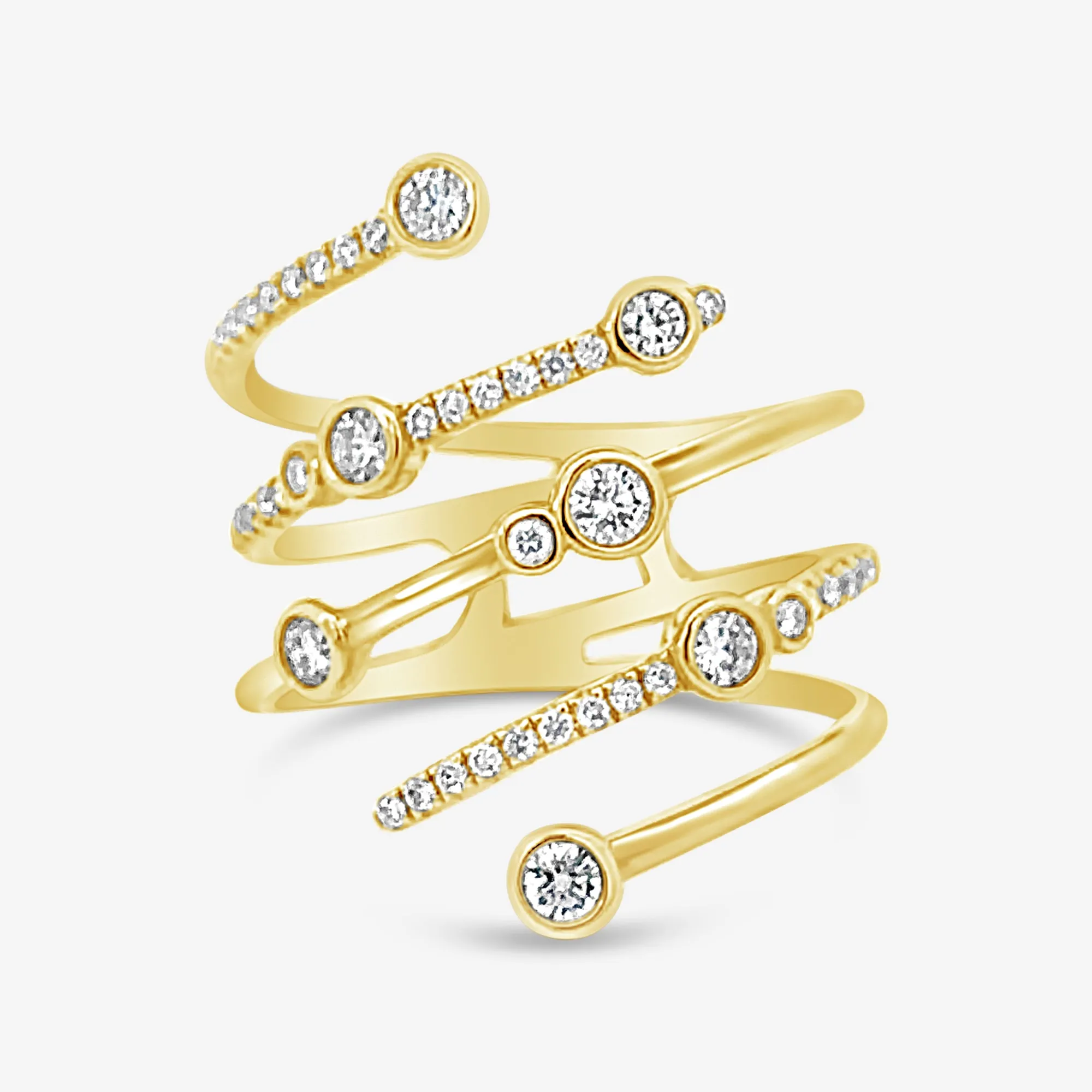 Bezel & Pave Constellations Wrap Ring