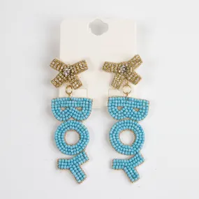 Blue Boy Beaded Earrings