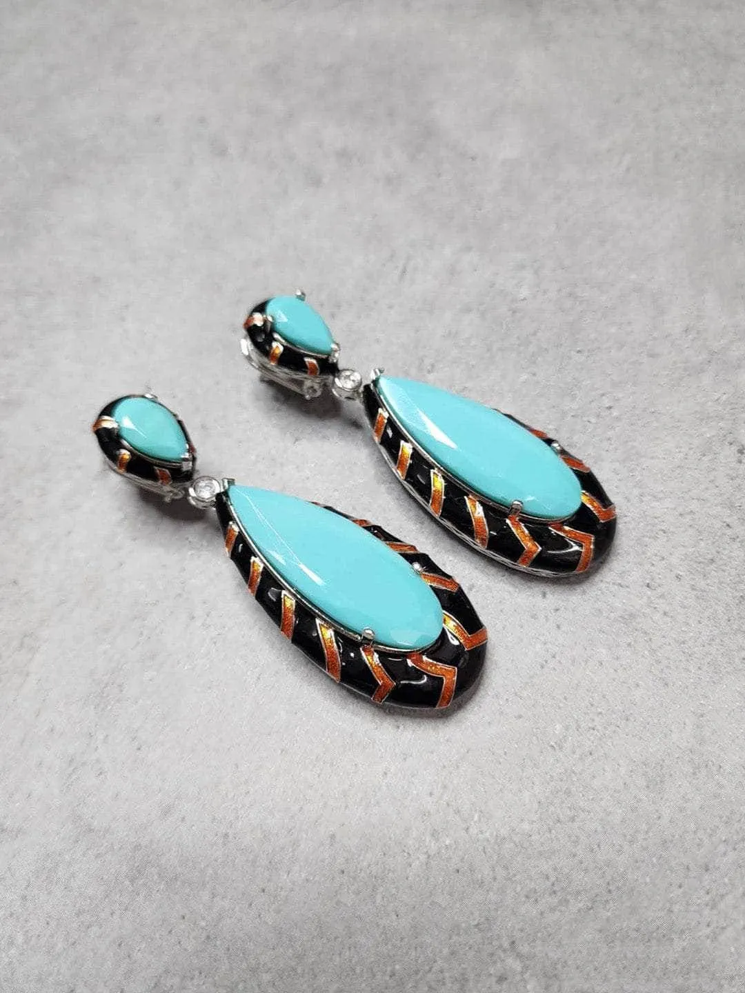 Brown Hand Crafted Drop Earrings