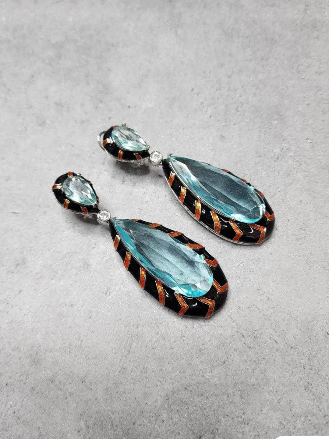 Brown Hand Crafted Drop Earrings