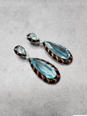 Brown Hand Crafted Drop Earrings