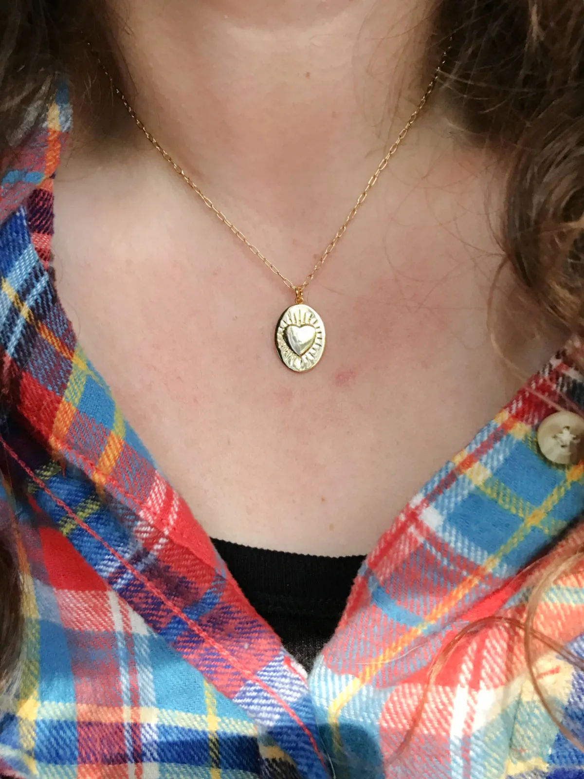 Bursting Heart Medallion Necklace