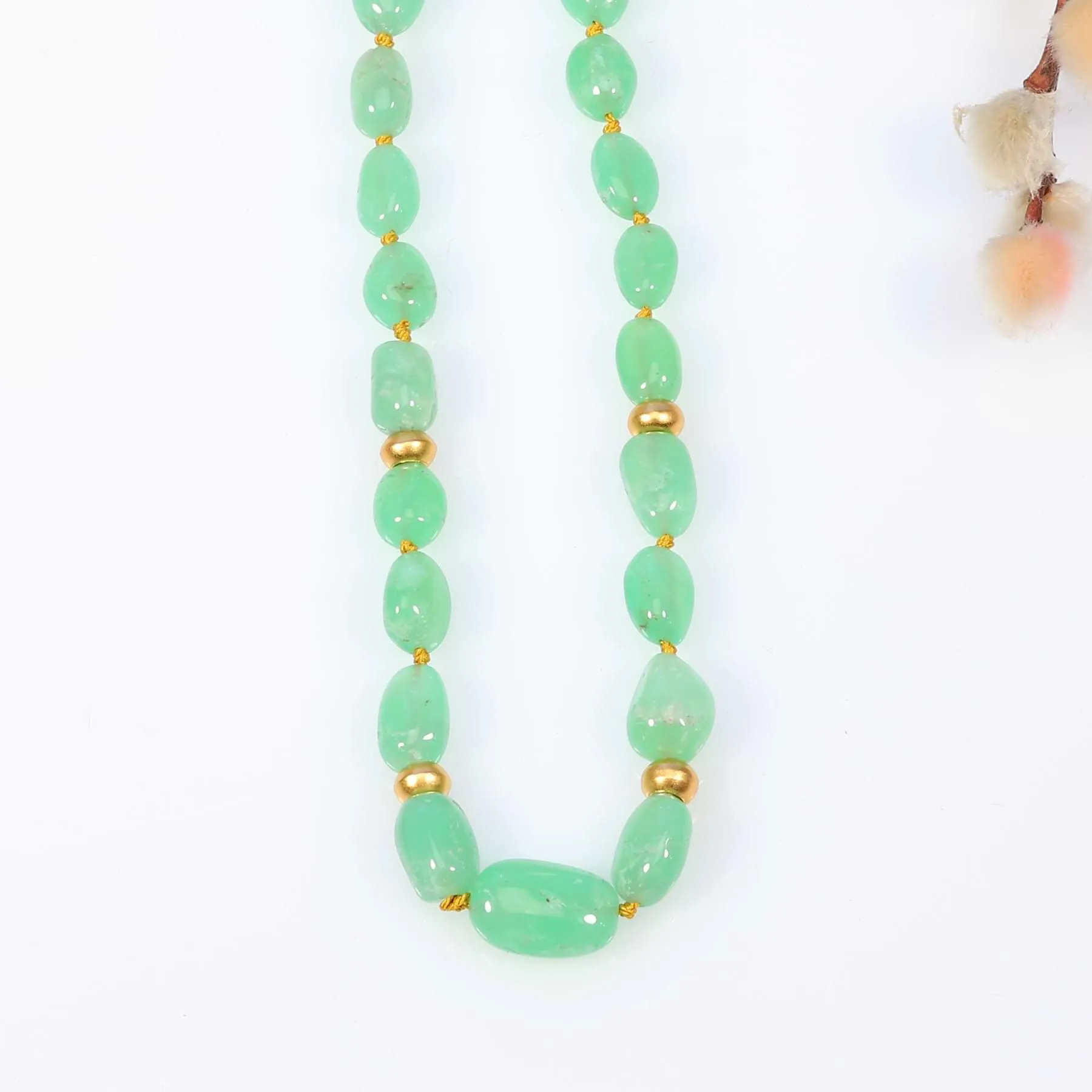 Celedon - Chrysoprase Nugget Necklace