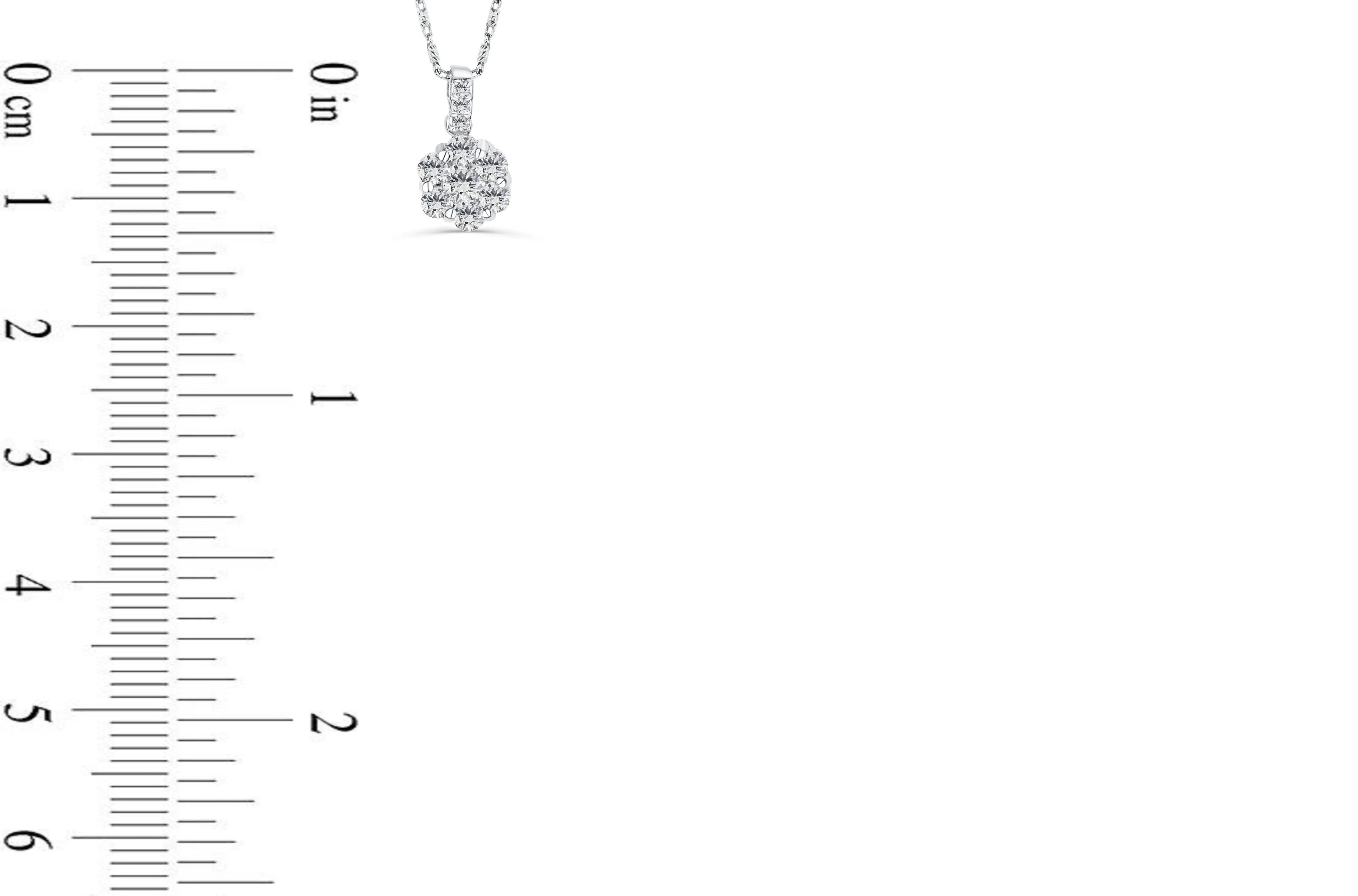 Cluster Diamond Pendant 0.65 CT TW 14K White Gold DPEN025