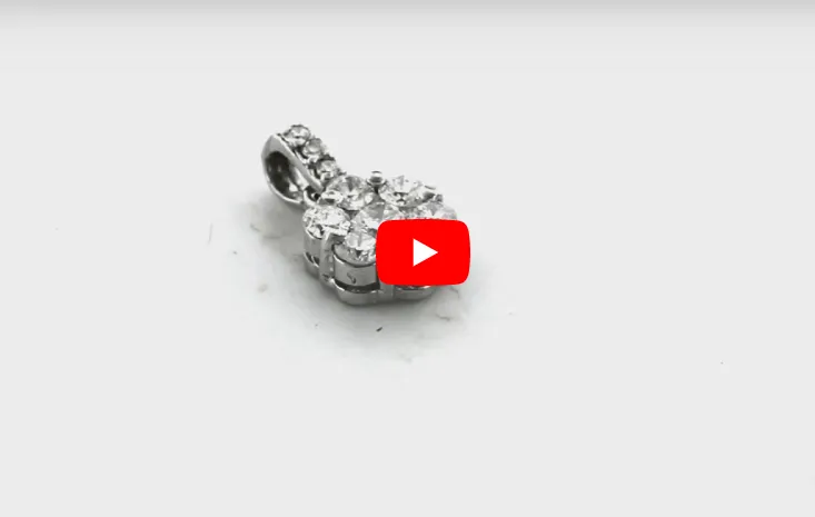 Cluster Diamond Pendant 0.65 CT TW 14K White Gold DPEN025