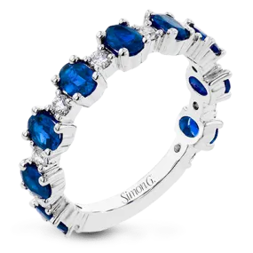 Color Ring In 18k Gold With Sapphires And Diamonds
