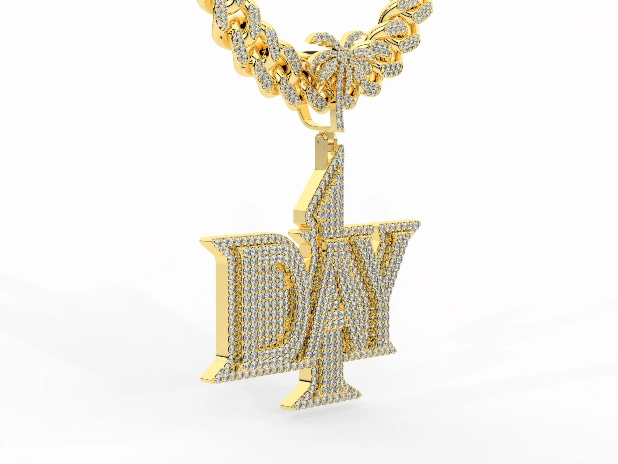 Custom Letter Name VVS Moissanite Pendant P 1