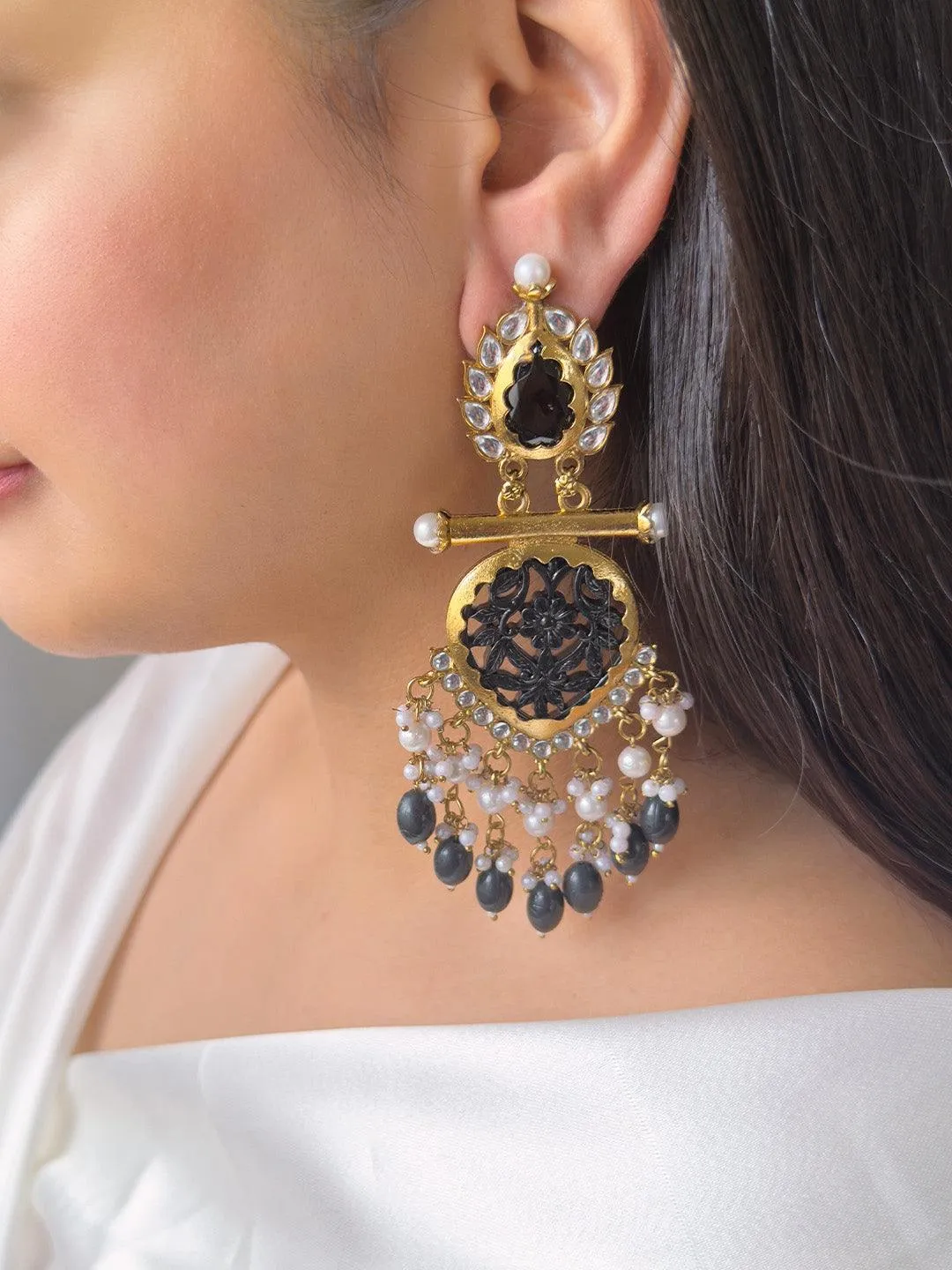 Cutwork Chandbali Earrings
