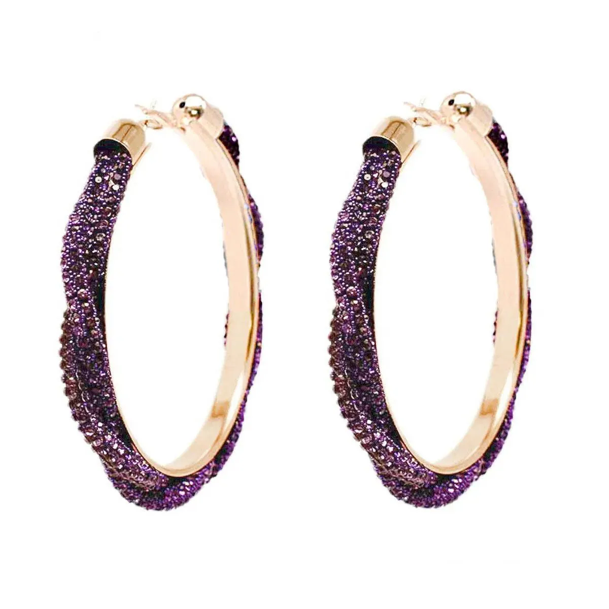 Dazzle Everyone: Purple Shimmer Hoop Earrings You Need Now!