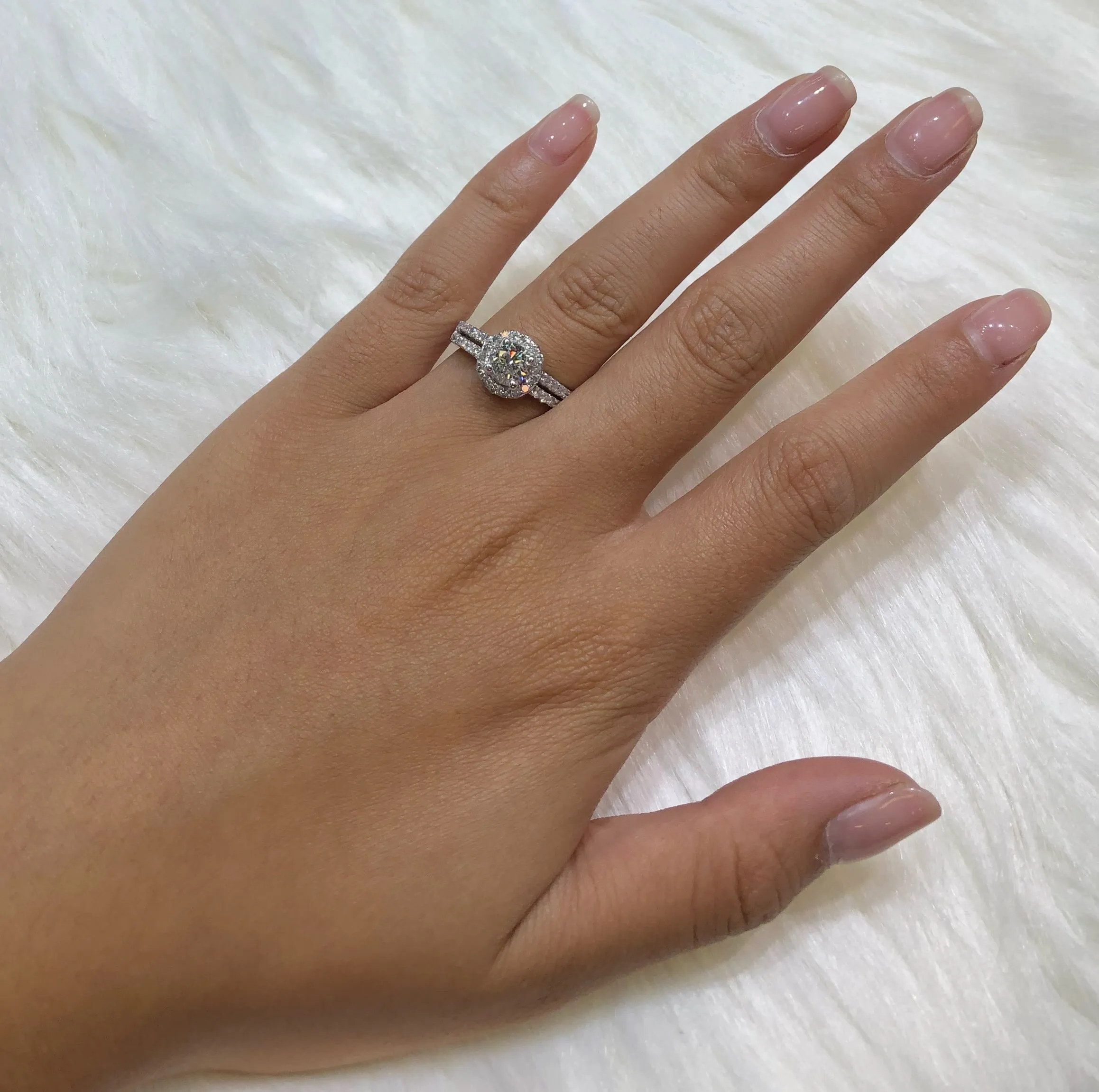 Diamond Engagement Ring 1.35 ct tw 14K White Gold DENG061