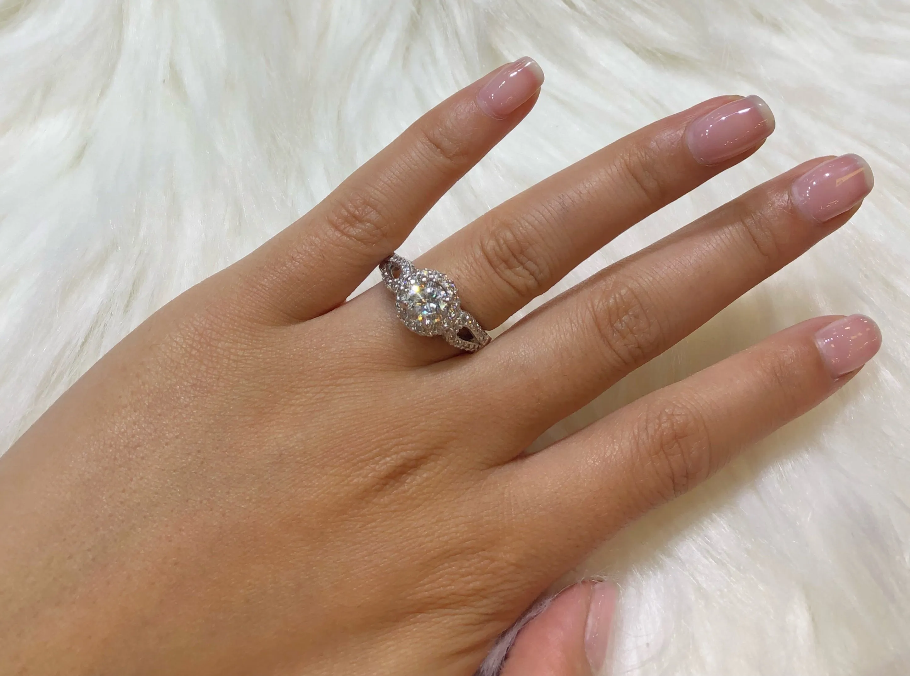 Diamond Engagement Ring 2.19 ct tw 14K White Gold DENG039