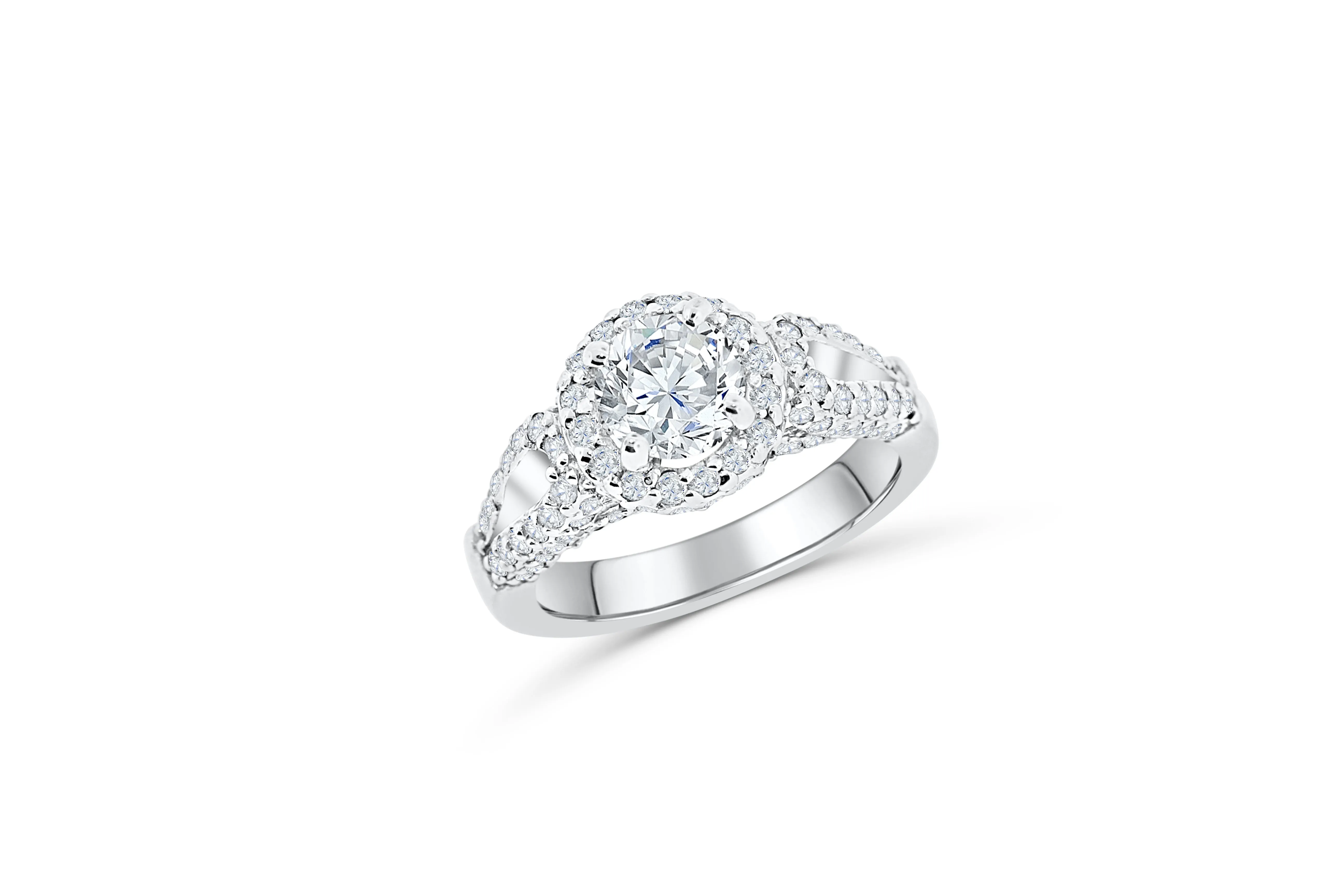 Diamond Engagement Ring 2.19 ct tw 14K White Gold DENG039