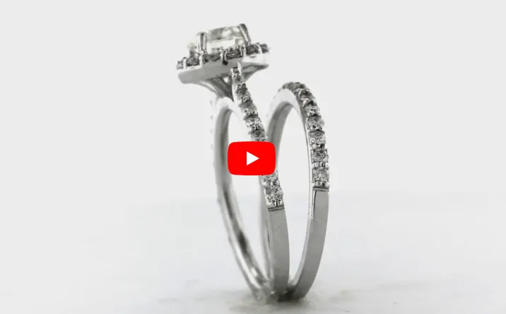 Diamond Engagement Ring Set 1.65 ct tw 14K White Gold DENG025
