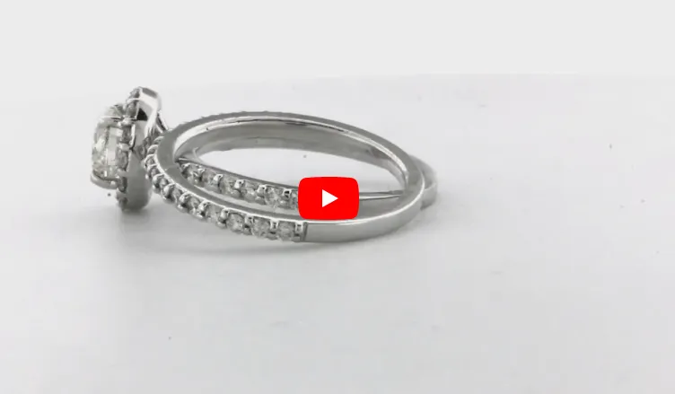 Diamond Engagement Ring Set 1.65 ct tw 14K White Gold DENG025