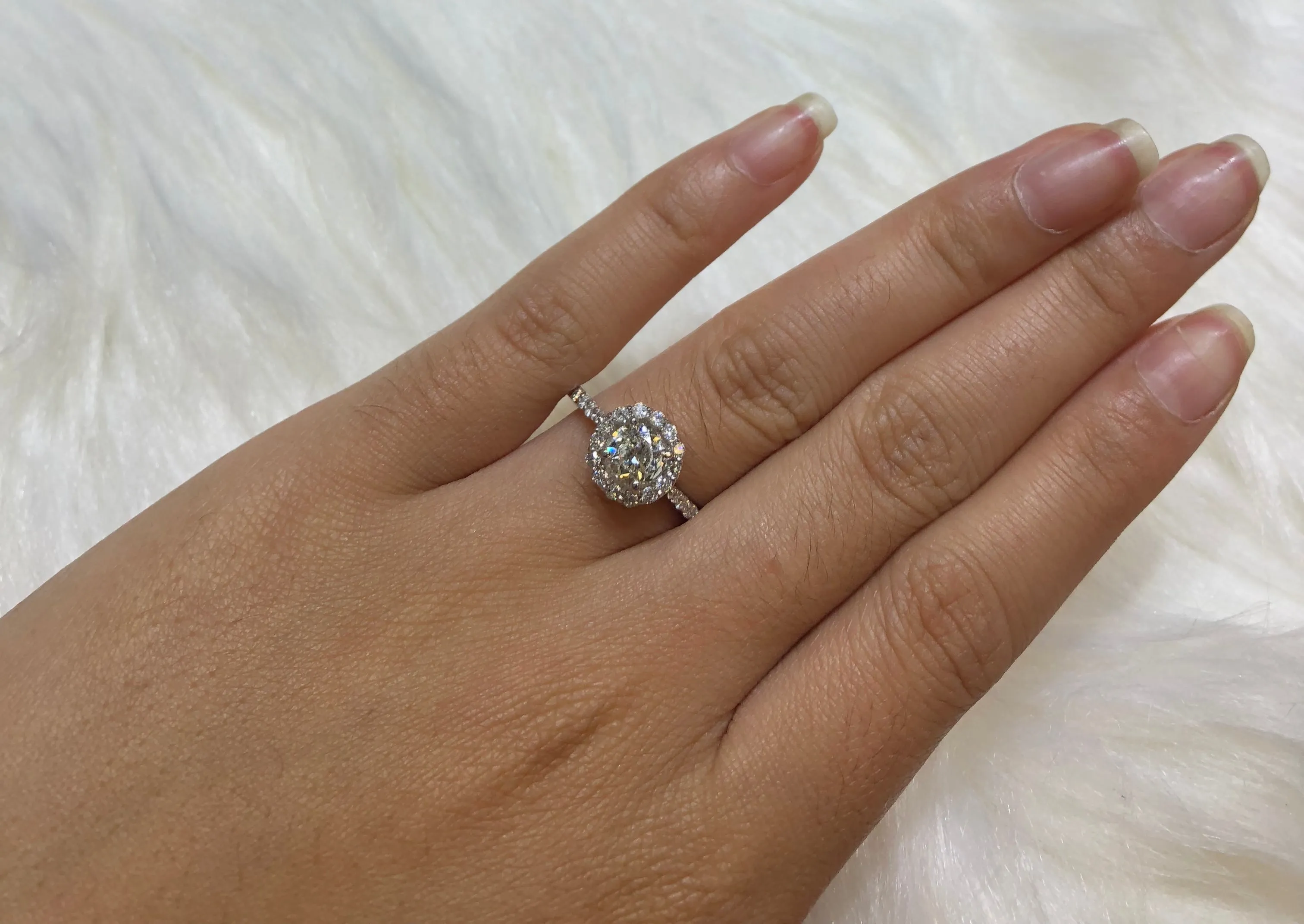 Diamond Engagement Ring Set 1.65 ct tw 14K White Gold DENG025