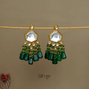 FS1011245 - Stone Studded beads hanging Dangler Earrings
