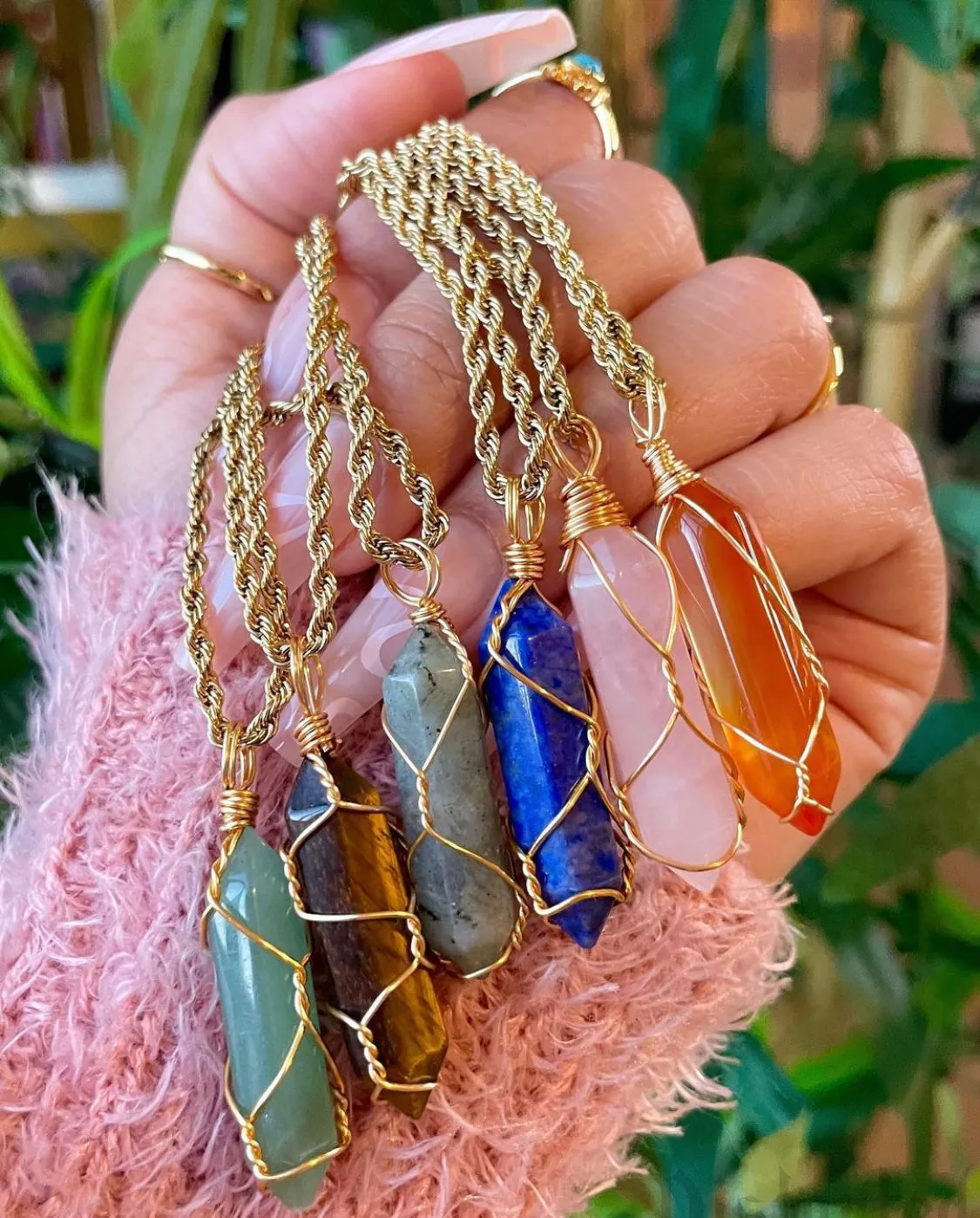 Gemstone Rope Necklace