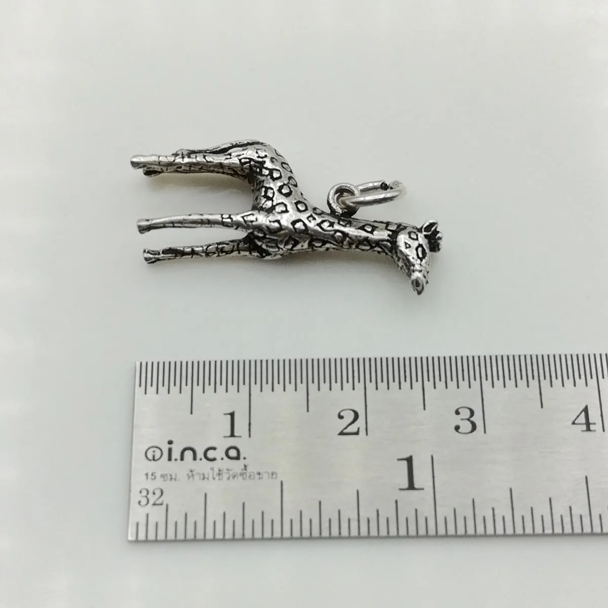 Giraffe pendant -Sterling silver giraffe pendant- Animal silver pendant - Silver charm necklace