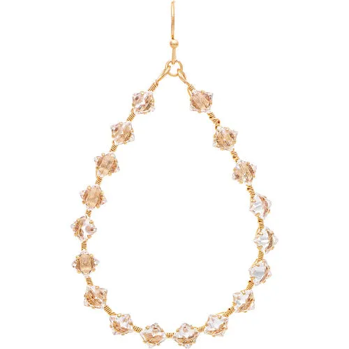 Gold Cry Threaded Edge Teardrop Earrings