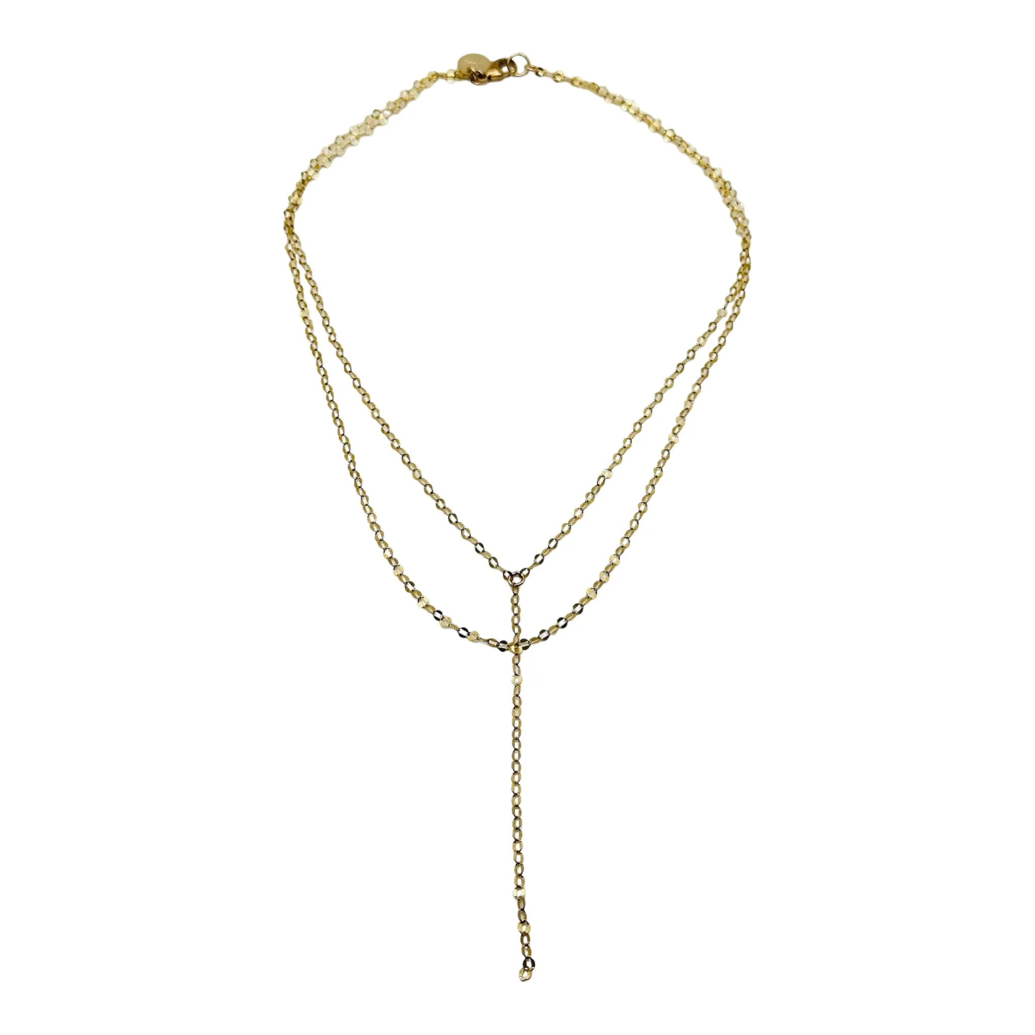 Gold Dapped Chain Y Necklace