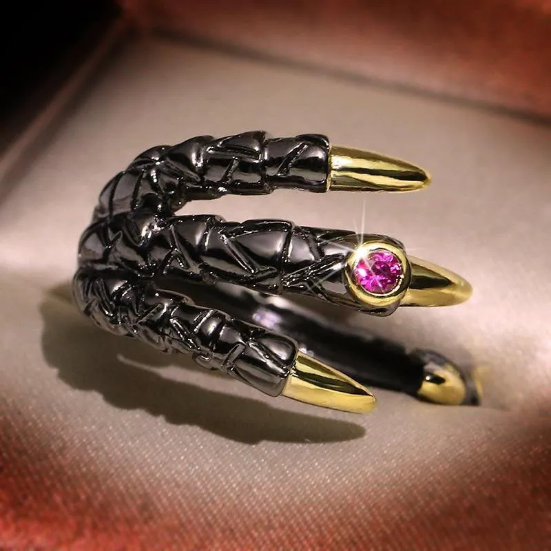 Jeweled Dragon Claw Ring