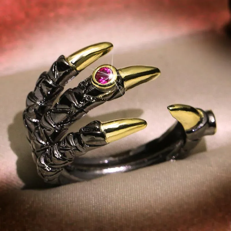Jeweled Dragon Claw Ring