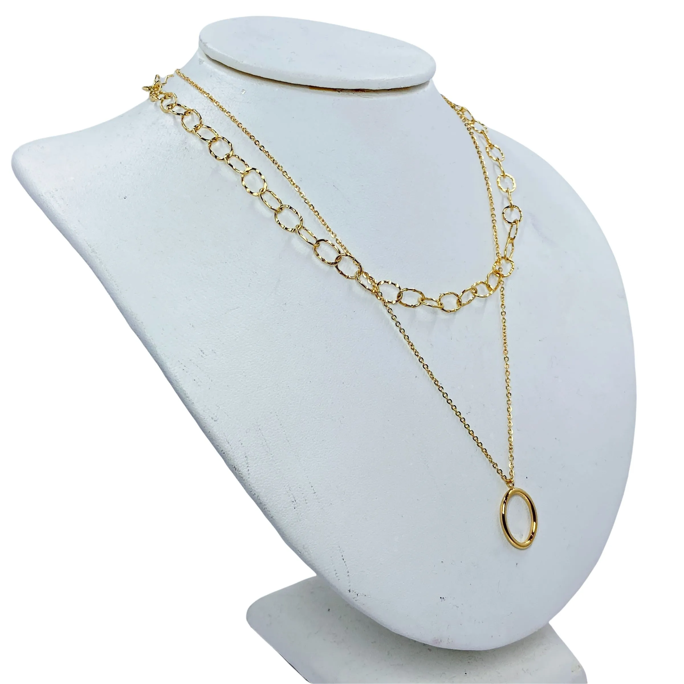 Juliette Double Layer 18k Gold Pendant Necklace