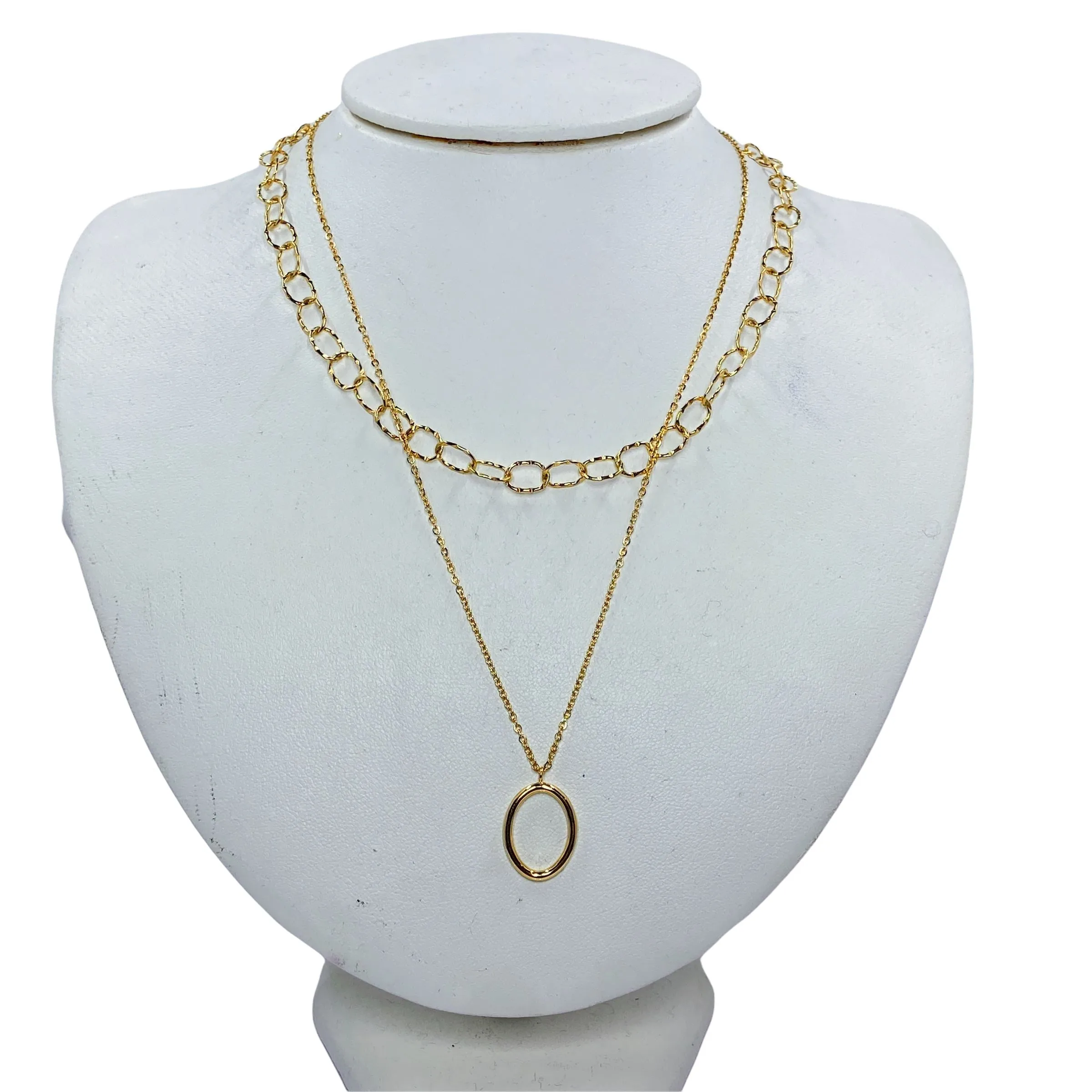 Juliette Double Layer 18k Gold Pendant Necklace