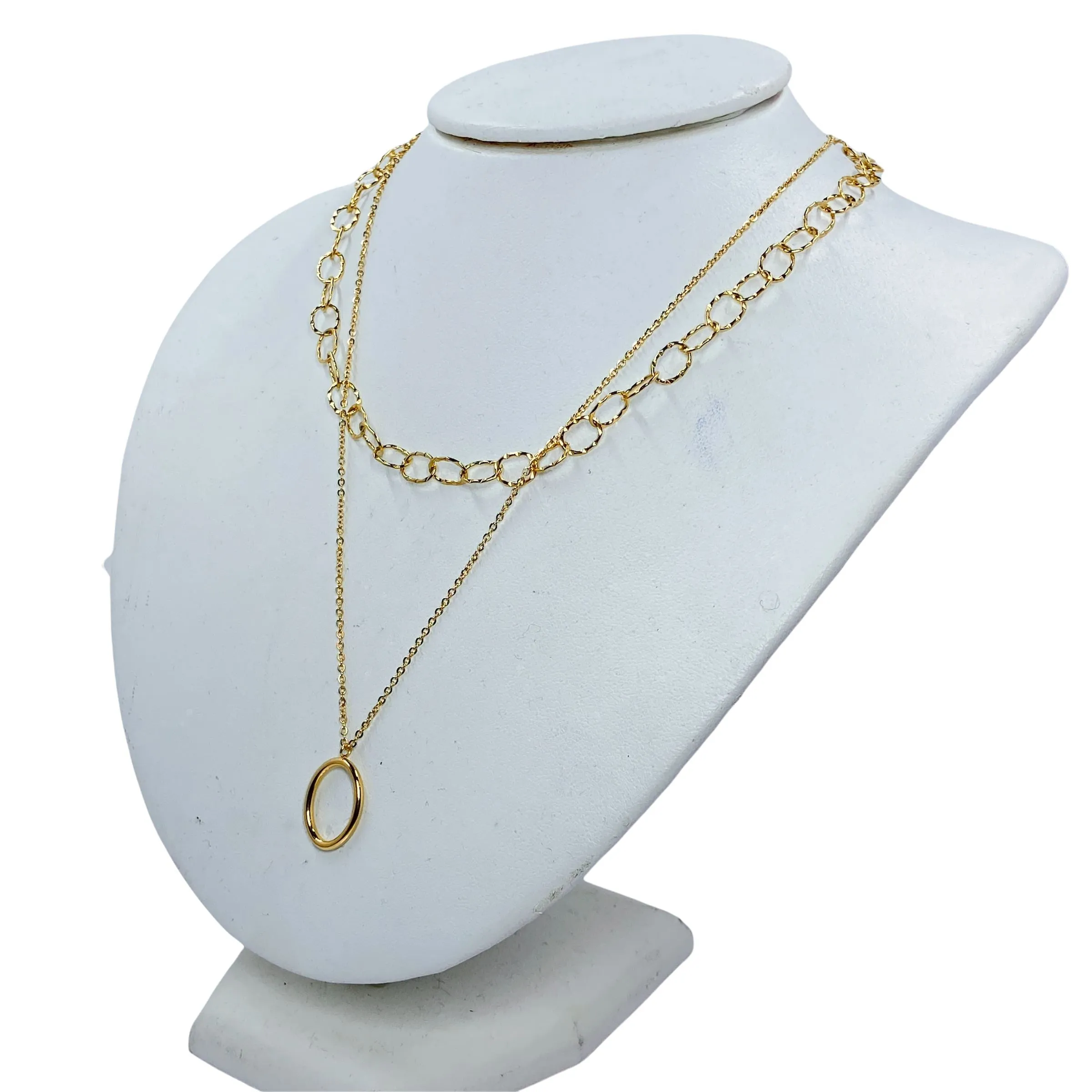 Juliette Double Layer 18k Gold Pendant Necklace